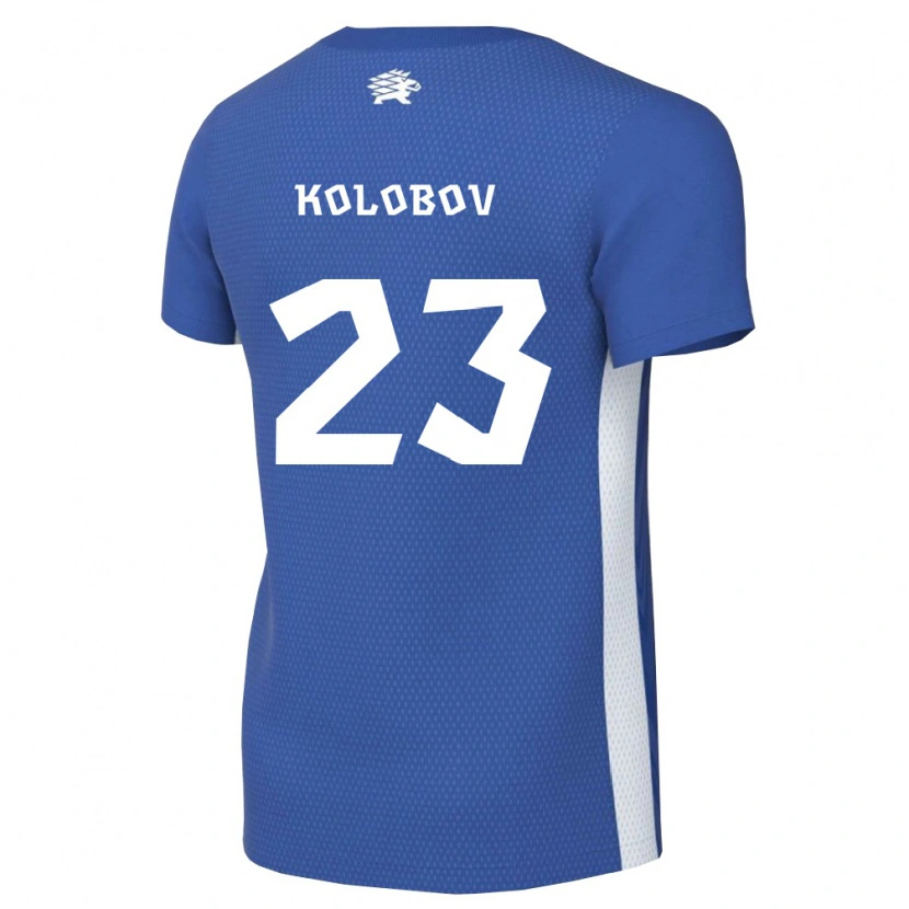 Danxen Dámské Estonsko Mihhail Kolobov #23 Tmavě Modrá Bílá Domů Hráčské Dresy 26-28 Dres