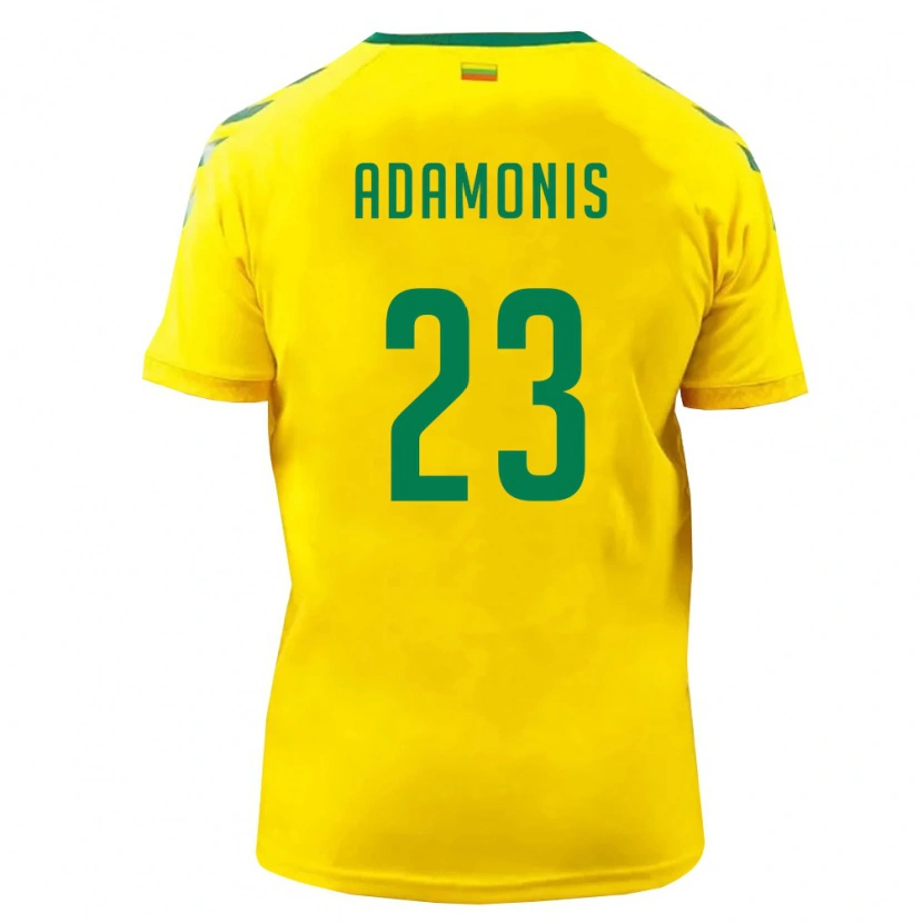 Danxen Dámské Litva Marius Adamonis #23 Žlutá Zelená Domů Hráčské Dresy 26-28 Dres