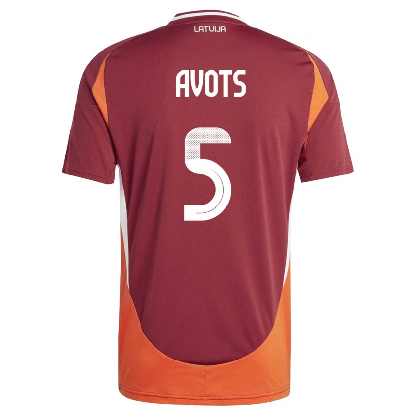 Danxen Dámské Lotyšsko Alberts Avots #5 Tmavě Červená Bílá Oranžová Domů Hráčské Dresy 26-28 Dres