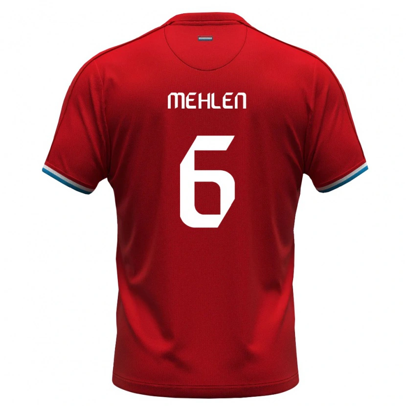 Danxen Dámské Lucembursko Maurice Mehlen #6 Červená Bílá Modrá Domů Hráčské Dresy 26-28 Dres