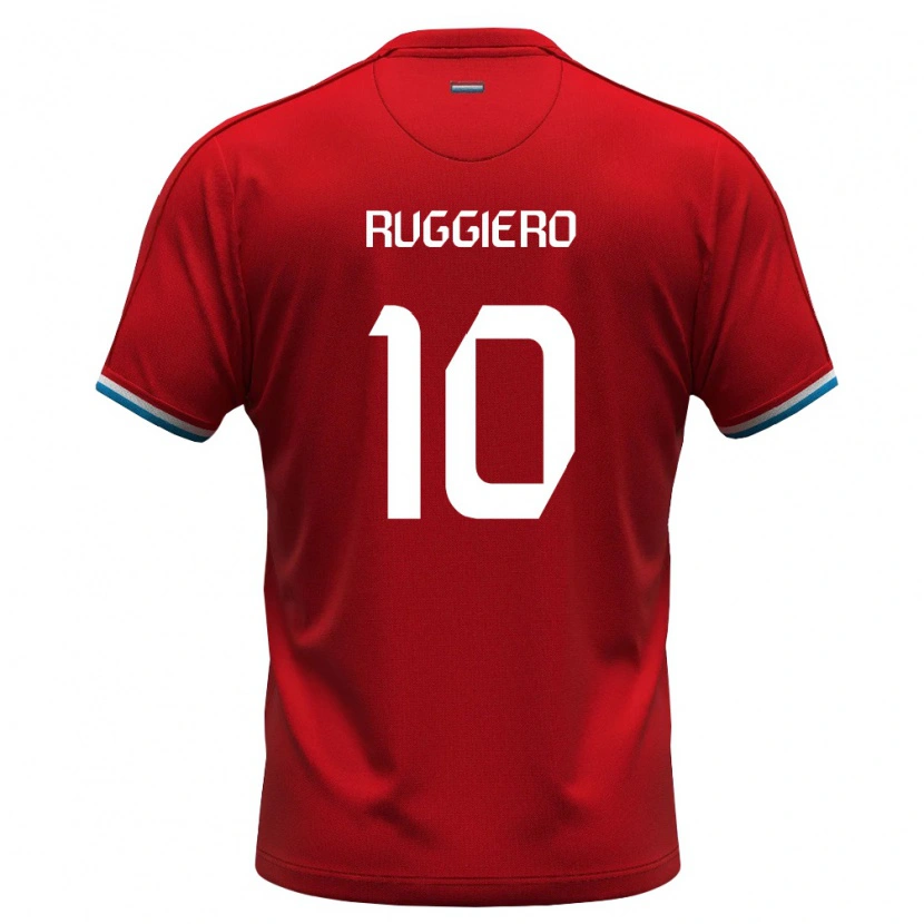Danxen Dámské Lucembursko Domenico Ruggiero #10 Červená Bílá Modrá Domů Hráčské Dresy 26-28 Dres