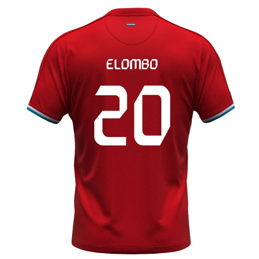 Danxen Dámské Lucembursko Charel Elombo #20 Červená Bílá Modrá Domů Hráčské Dresy 26-28 Dres