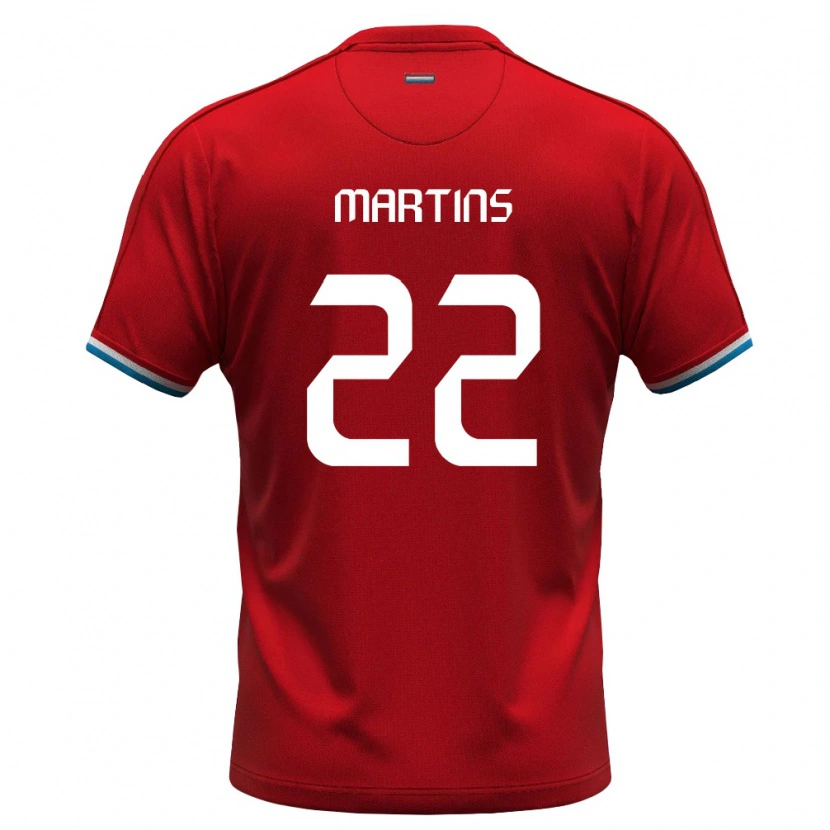 Danxen Dámské Lucembursko Marvin Martins #22 Červená Bílá Modrá Domů Hráčské Dresy 26-28 Dres