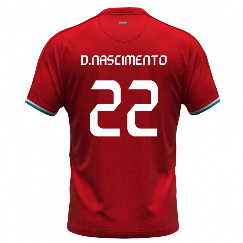 Danxen Dámské Lucembursko David Gonçalves Nascimento #22 Červená Bílá Modrá Domů Hráčské Dresy 26-28 Dres