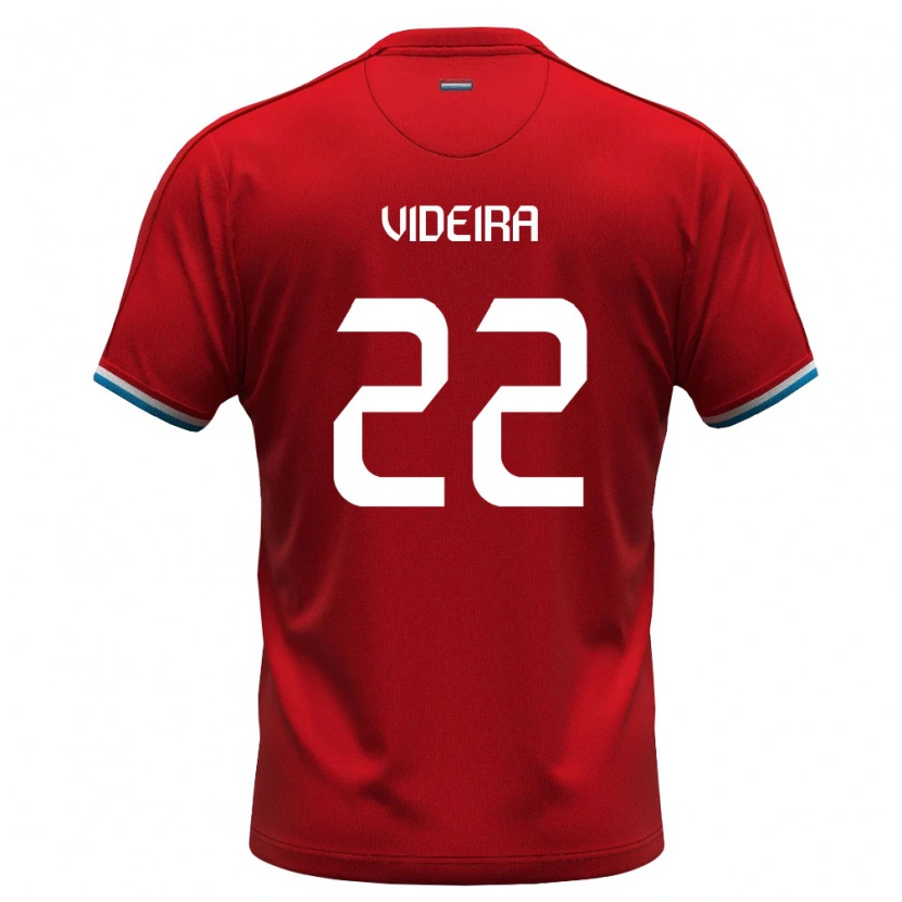 Danxen Dámské Lucembursko Jayson Videira #22 Červená Bílá Modrá Domů Hráčské Dresy 26-28 Dres