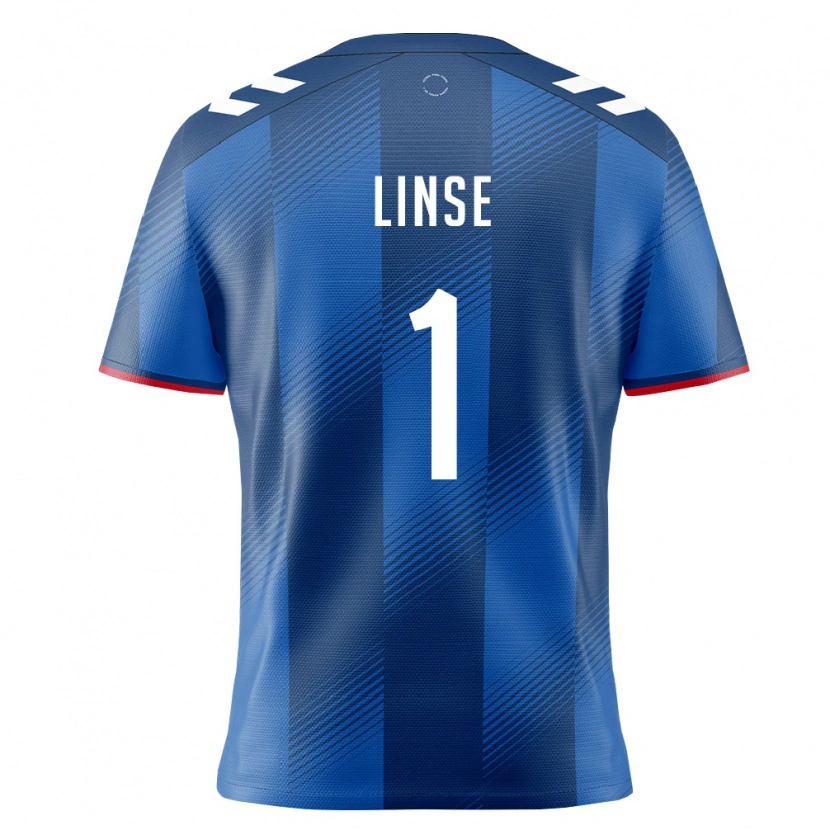 Danxen Dámské Portoriko Maximilian Linse #1 Královská Modrá Červená Bílá Domů Hráčské Dresy 26-28 Dres