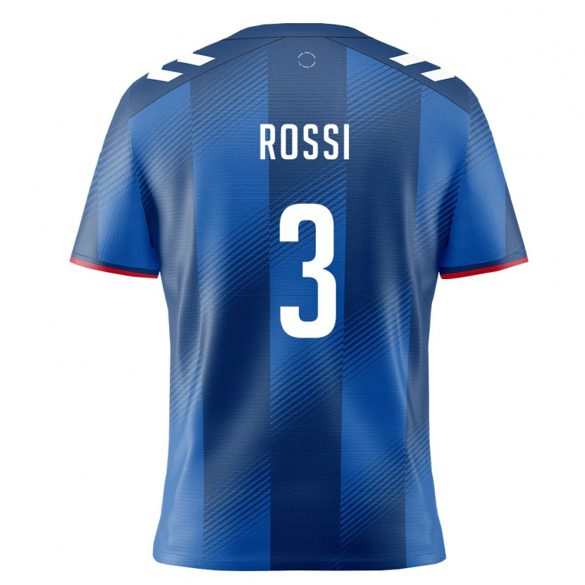 Danxen Dámské Portoriko Diego Rossi #3 Královská Modrá Červená Bílá Domů Hráčské Dresy 26-28 Dres