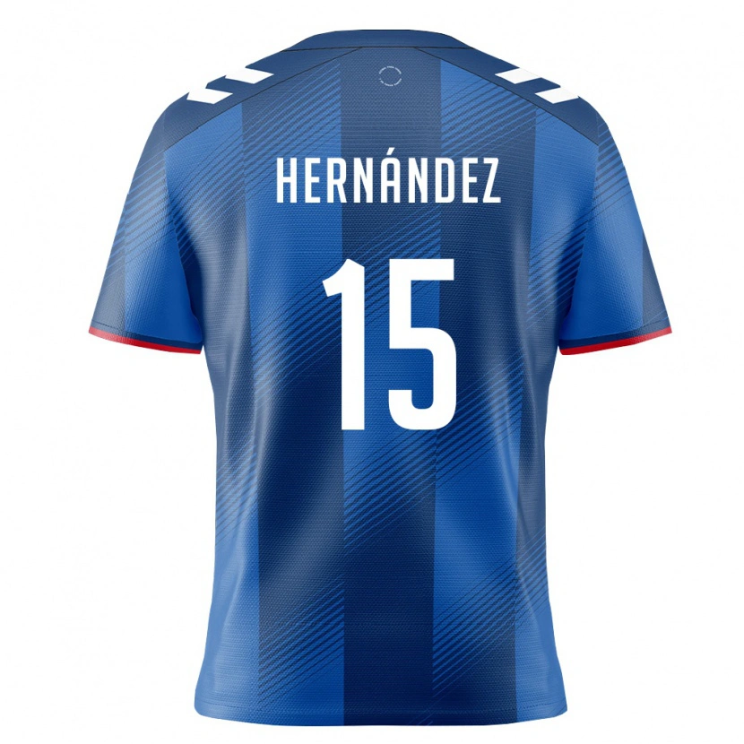 Danxen Dámské Portoriko Dereck Hernández #15 Královská Modrá Červená Bílá Domů Hráčské Dresy 26-28 Dres
