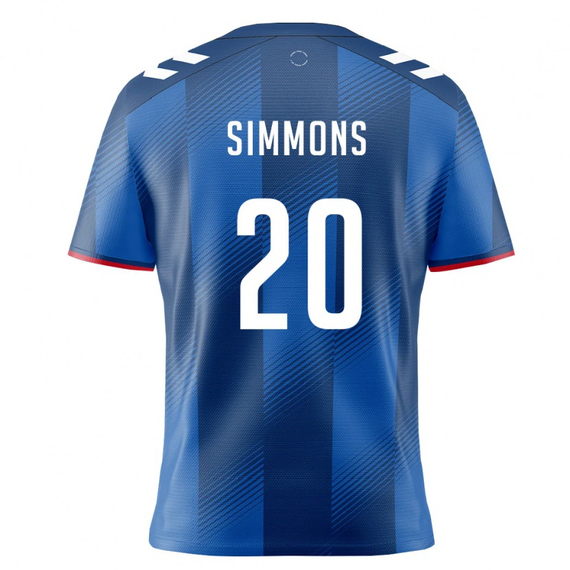 Danxen Dámské Portoriko Caleb Simmons #20 Královská Modrá Červená Bílá Domů Hráčské Dresy 26-28 Dres
