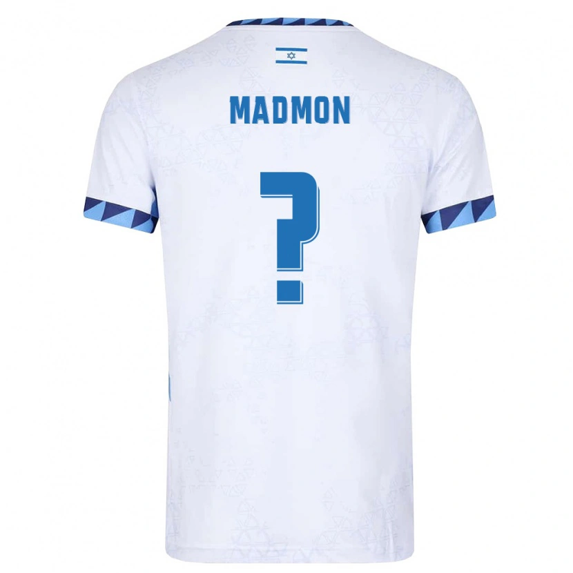 Danxen Dámské Izrael Elad Madmon #0 Bílá Světle Modrá Domů Hráčské Dresy 26-28 Dres