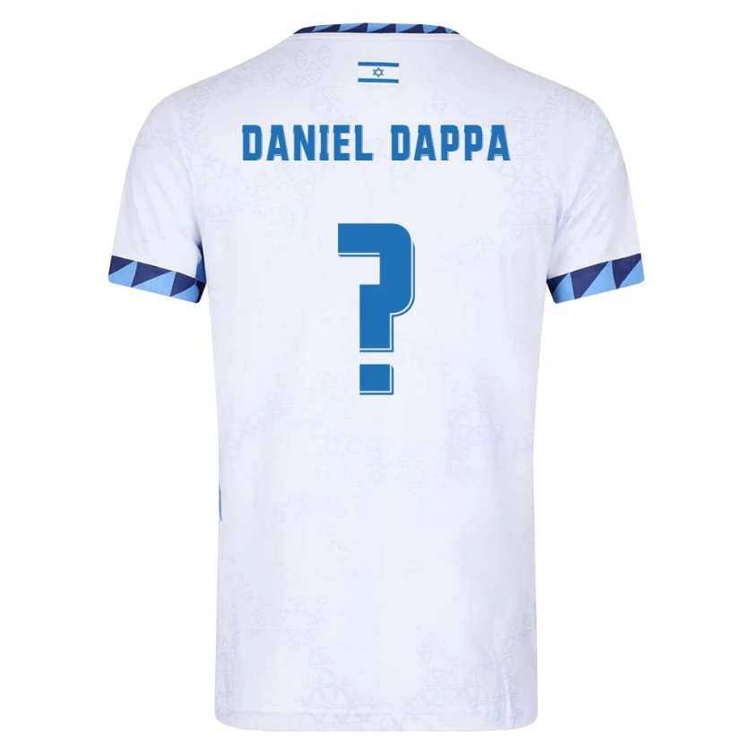 Danxen Dámské Izrael Daniel Dappa #0 Bílá Světle Modrá Domů Hráčské Dresy 26-28 Dres