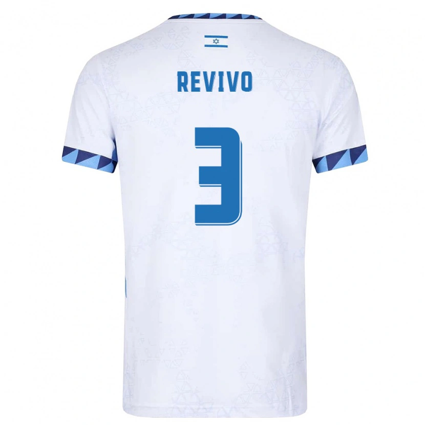Danxen Dámské Izrael Roy Revivo #3 Bílá Světle Modrá Domů Hráčské Dresy 26-28 Dres