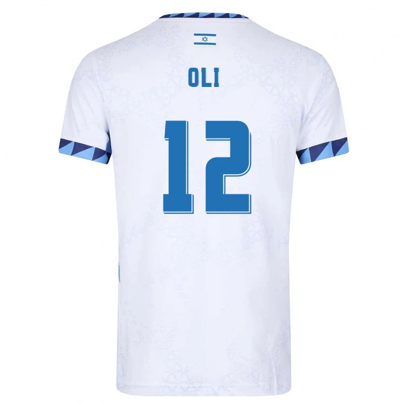 Danxen Dámské Izrael Ido Oli #12 Bílá Světle Modrá Domů Hráčské Dresy 26-28 Dres