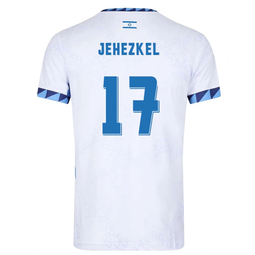Danxen Dámské Izrael Sagiv Jehezkel #17 Bílá Světle Modrá Domů Hráčské Dresy 26-28 Dres