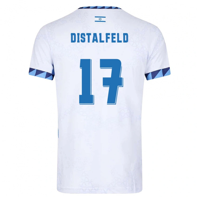 Danxen Dámské Izrael Yanai Distalfeld #17 Bílá Světle Modrá Domů Hráčské Dresy 26-28 Dres