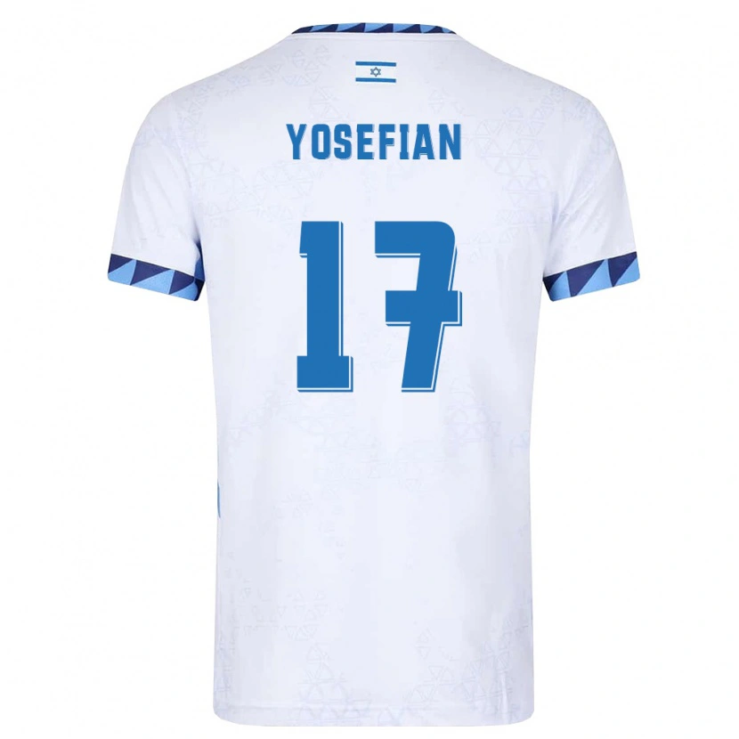 Danxen Dámské Izrael Harel Yosefian #17 Bílá Světle Modrá Domů Hráčské Dresy 26-28 Dres