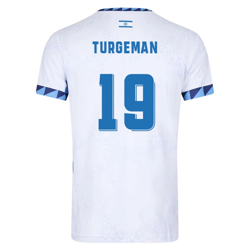 Danxen Dámské Izrael Dor Turgeman #19 Bílá Světle Modrá Domů Hráčské Dresy 26-28 Dres