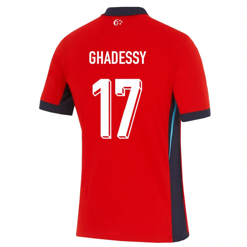 Danxen Dámské Singapur Kian Ghadessy #17 Červená Bílá Černá Domů Hráčské Dresy 26-28 Dres