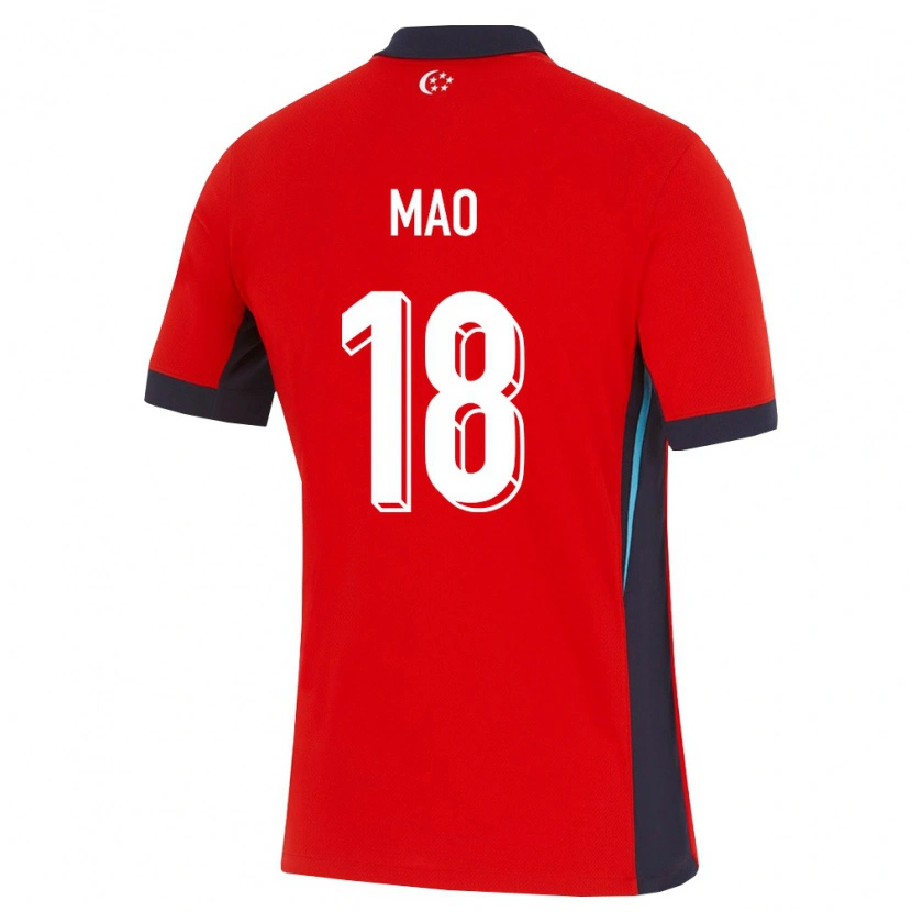 Danxen Dámské Singapur Nathan Mao #18 Červená Bílá Černá Domů Hráčské Dresy 26-28 Dres