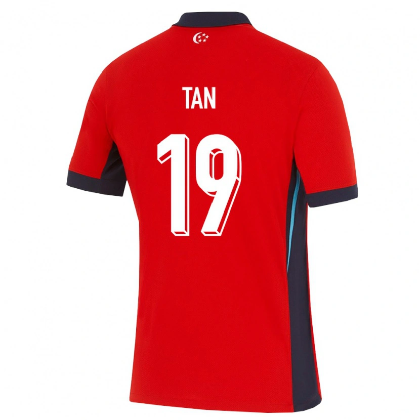 Danxen Dámské Singapur Jonan Tan #19 Červená Bílá Černá Domů Hráčské Dresy 26-28 Dres