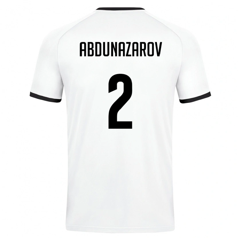 Danxen Dámské Uzbekistán Diyorbek Abdunazarov #2 Bílá Tmavě Zelená Daleko Hráčské Dresy 26-28 Dres
