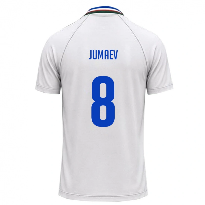 Danxen Dámské Uzbekistán Asilbek Jumaev #8 Bílá Tmavě Zelená Daleko Hráčské Dresy 26-28 Dres