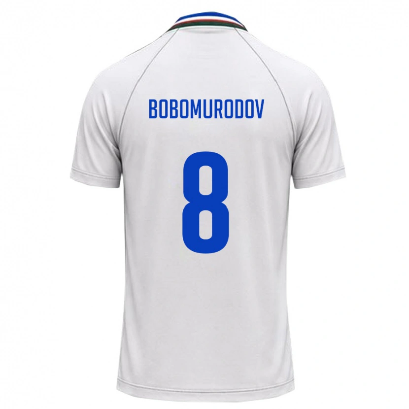 Danxen Dámské Uzbekistán Abulfayz Bobomurodov #8 Bílá Tmavě Zelená Daleko Hráčské Dresy 26-28 Dres