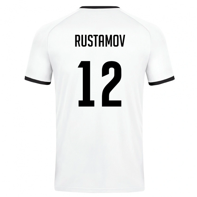 Danxen Dámské Uzbekistán Umar Rustamov #12 Bílá Tmavě Zelená Daleko Hráčské Dresy 26-28 Dres