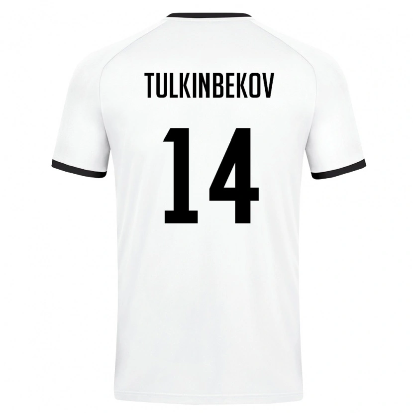Danxen Dámské Uzbekistán Azizbek Tulkinbekov #14 Bílá Tmavě Zelená Daleko Hráčské Dresy 26-28 Dres
