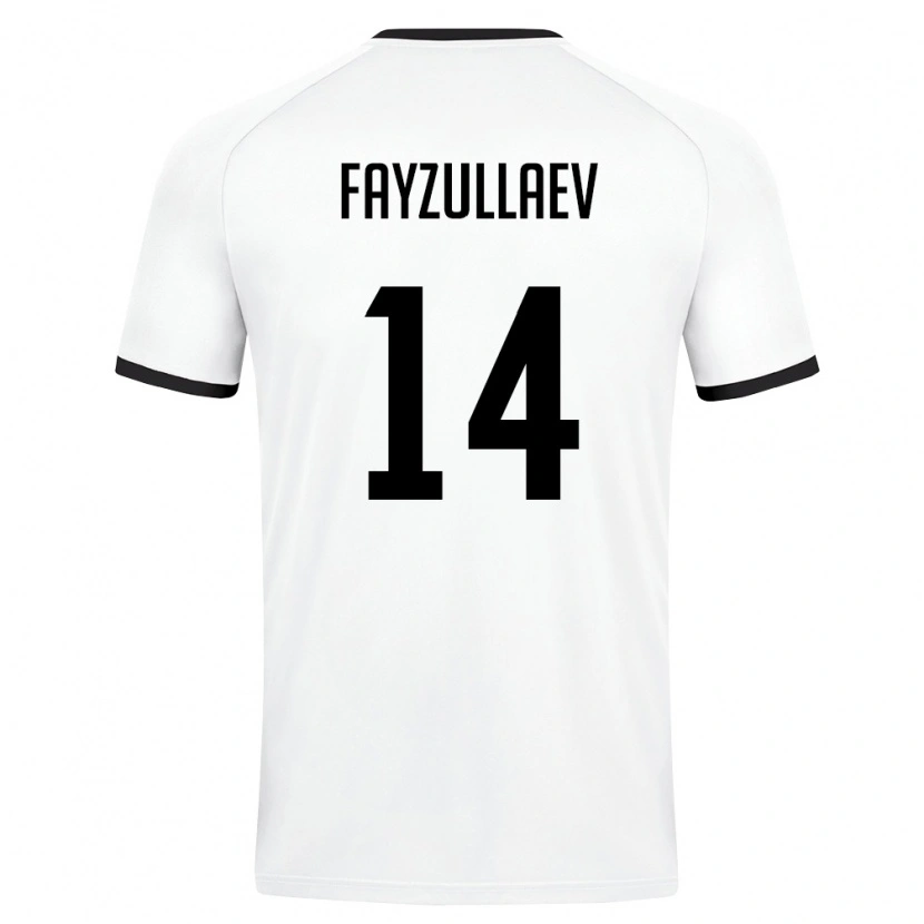 Danxen Dámské Uzbekistán Ruziboy Fayzullaev #14 Bílá Tmavě Zelená Daleko Hráčské Dresy 26-28 Dres
