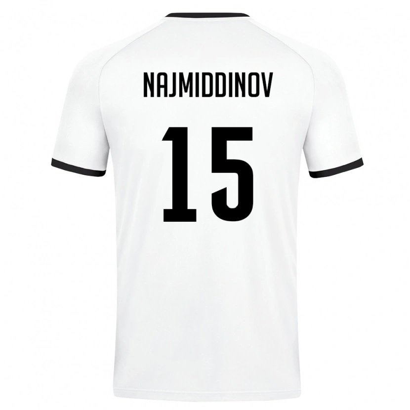 Danxen Dámské Uzbekistán Ozodbek Najmiddinov #15 Bílá Tmavě Zelená Daleko Hráčské Dresy 26-28 Dres
