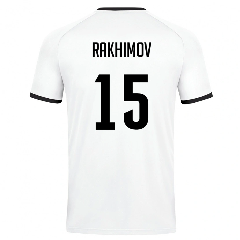 Danxen Dámské Uzbekistán Sarvar Rakhimov #15 Bílá Tmavě Zelená Daleko Hráčské Dresy 26-28 Dres