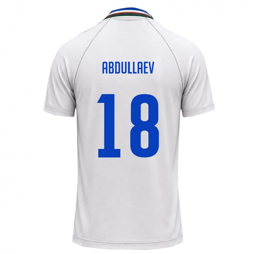 Danxen Dámské Uzbekistán Abdulla Abdullaev #18 Bílá Tmavě Zelená Daleko Hráčské Dresy 26-28 Dres
