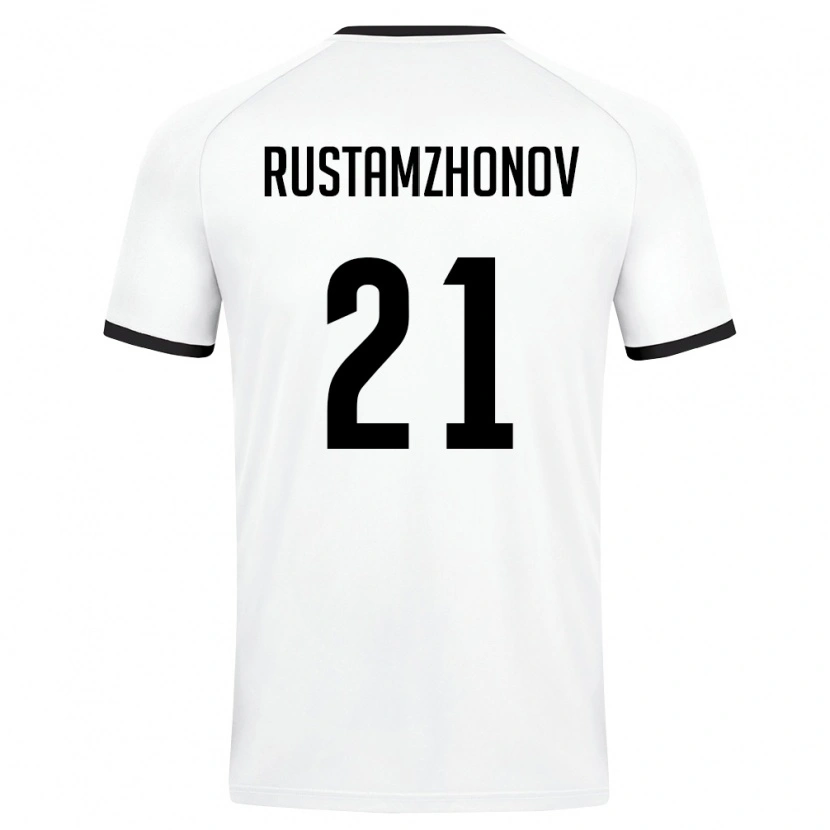Danxen Dámské Uzbekistán Nematullo Rustamzhonov #21 Bílá Tmavě Zelená Daleko Hráčské Dresy 26-28 Dres