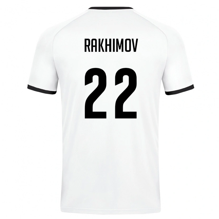 Danxen Dámské Uzbekistán Abubakir Rakhimov #22 Bílá Tmavě Zelená Daleko Hráčské Dresy 26-28 Dres