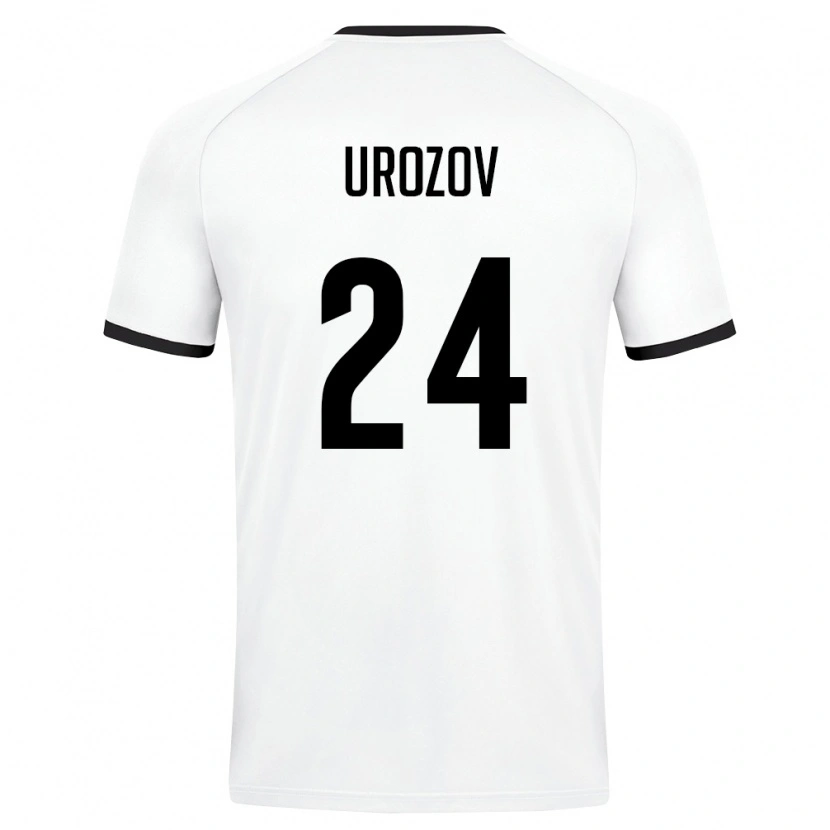 Danxen Dámské Uzbekistán Jakhongir Urozov #24 Bílá Tmavě Zelená Daleko Hráčské Dresy 26-28 Dres