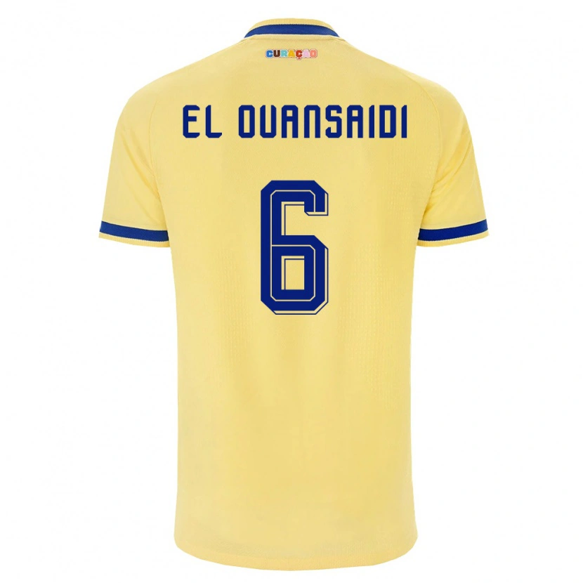 Danxen Dámské Curaçao Keyane El Ouansaidi #6 Žlutá Námořnická Růžová Daleko Hráčské Dresy 26-28 Dres