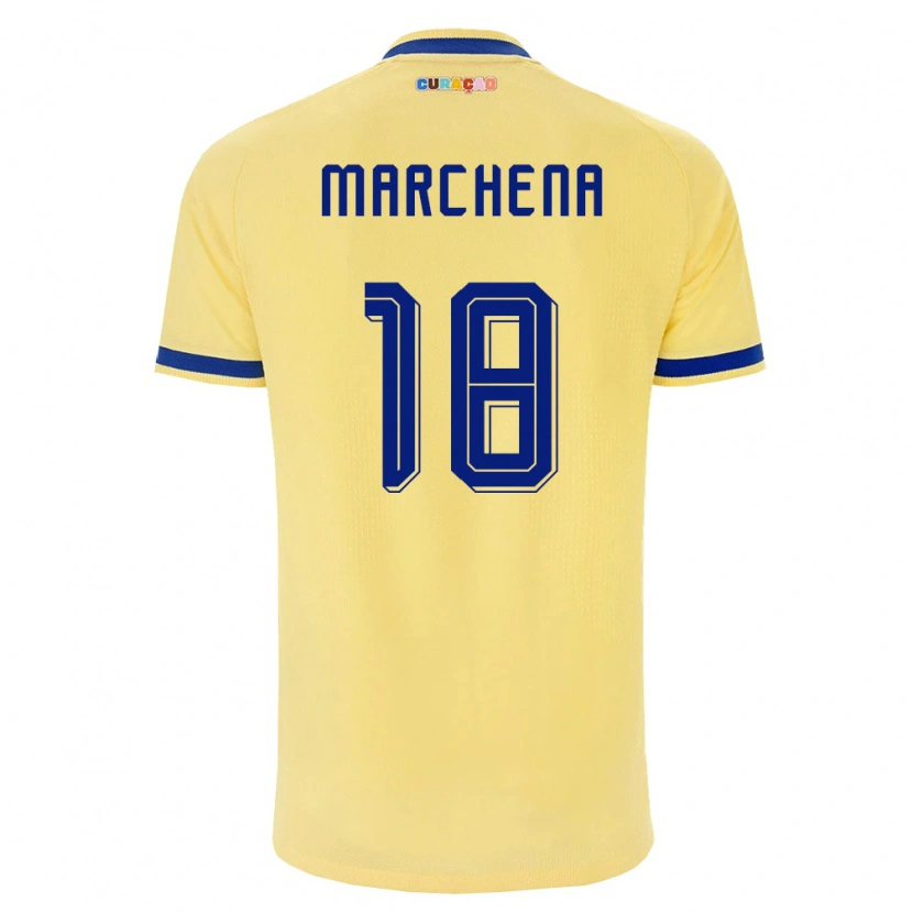 Danxen Dámské Curaçao Tarino Marchena #18 Žlutá Námořnická Růžová Daleko Hráčské Dresy 26-28 Dres