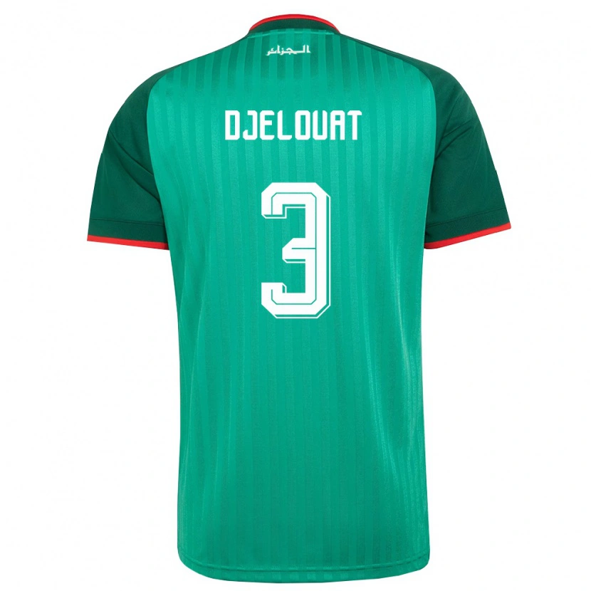 Danxen Dámské Alžírsko Mohammed El Amine Djelouat #3 Zelená Červená Bílá Daleko Hráčské Dresy 26-28 Dres