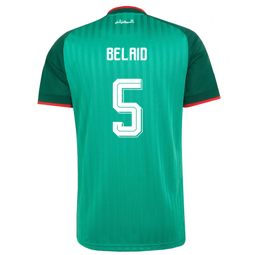 Danxen Dámské Alžírsko Zineddine Belaid #5 Zelená Červená Bílá Daleko Hráčské Dresy 26-28 Dres