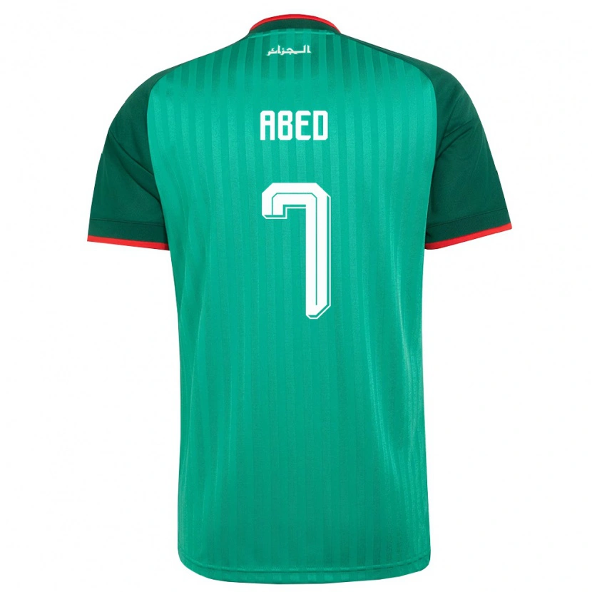 Danxen Dámské Alžírsko Yacine Abed #7 Zelená Červená Bílá Daleko Hráčské Dresy 26-28 Dres