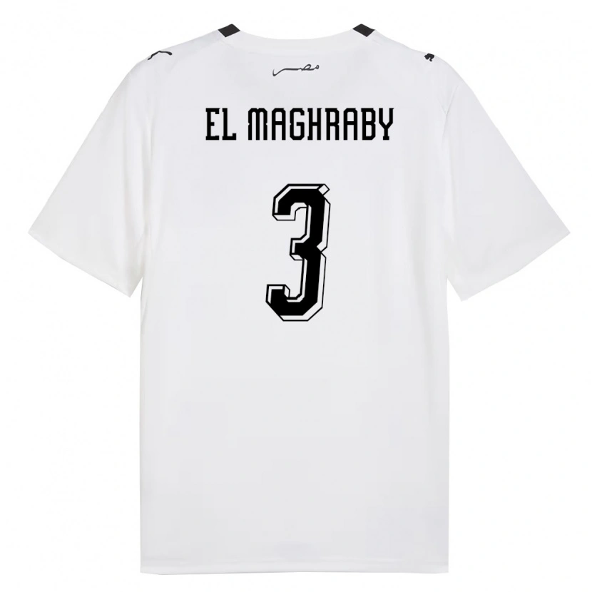 Danxen Dámské Egypt Mohamed El Maghraby #3 Bílá Šedá Černá Daleko Hráčské Dresy 26-28 Dres