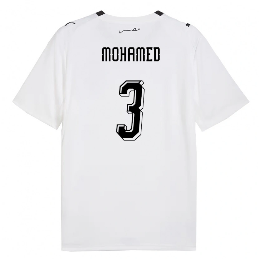 Danxen Dámské Egypt Moataz Mohamed #3 Bílá Šedá Černá Daleko Hráčské Dresy 26-28 Dres