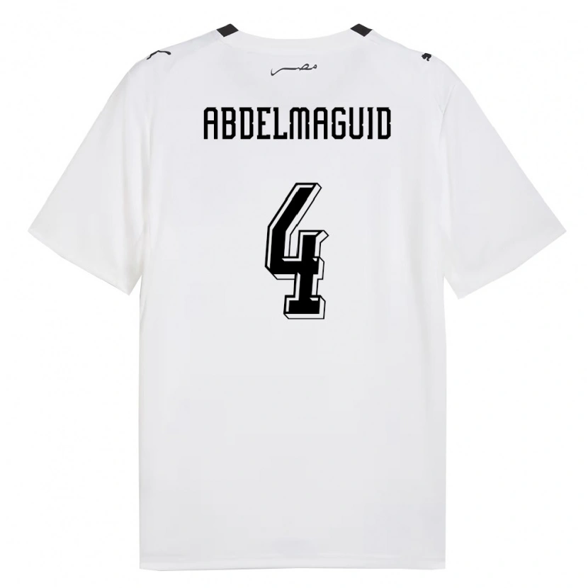 Danxen Dámské Egypt Hossam Abdelmaguid #4 Bílá Šedá Černá Daleko Hráčské Dresy 26-28 Dres
