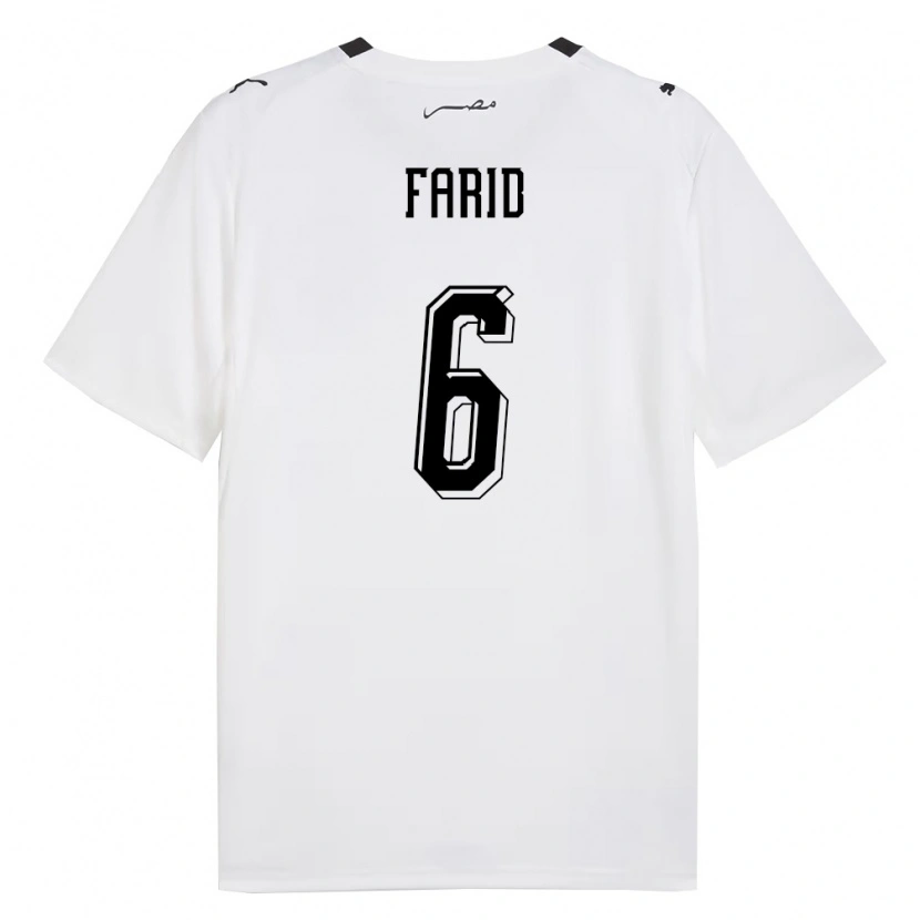 Danxen Dámské Egypt Adham Farid #6 Bílá Šedá Černá Daleko Hráčské Dresy 26-28 Dres
