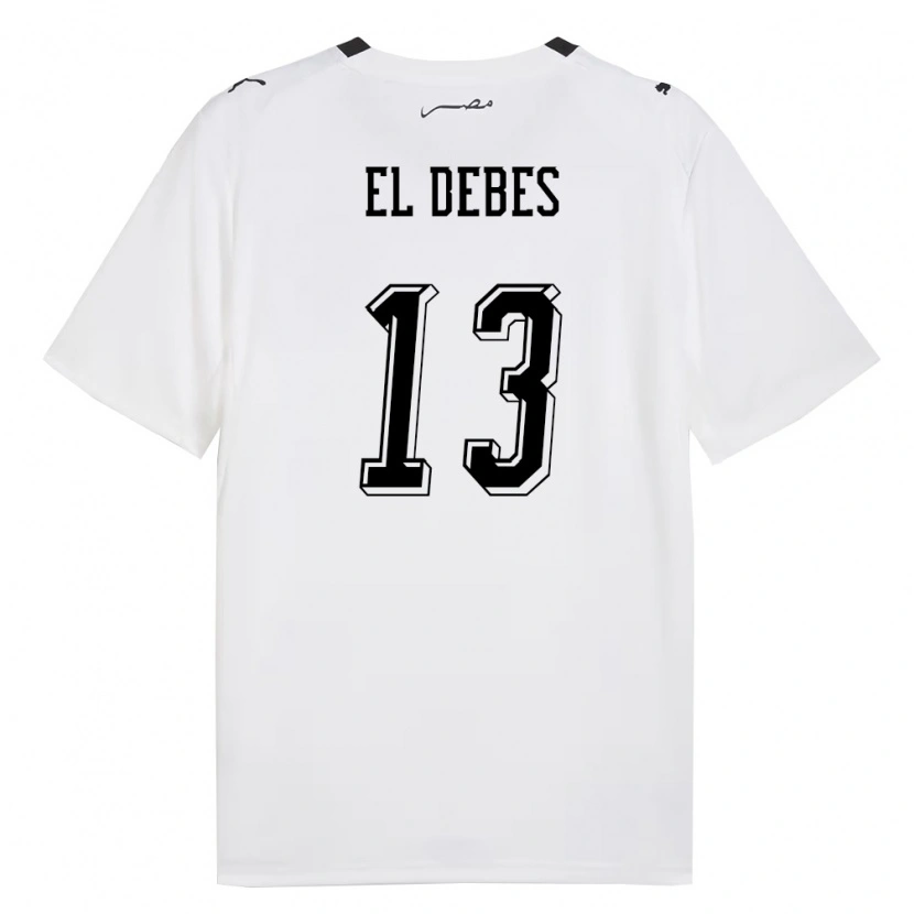 Danxen Dámské Egypt Karim El Debes #13 Bílá Šedá Černá Daleko Hráčské Dresy 26-28 Dres