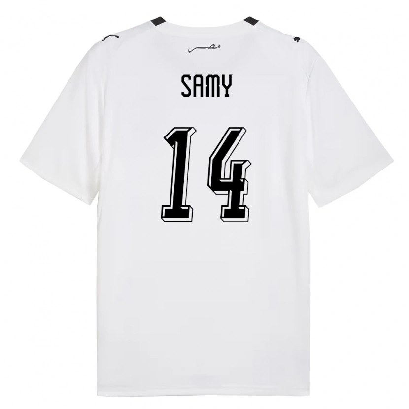 Danxen Dámské Egypt Mohab Samy #14 Bílá Šedá Černá Daleko Hráčské Dresy 26-28 Dres