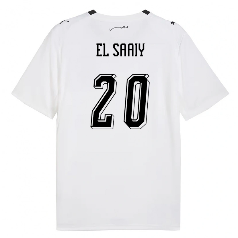 Danxen Dámské Egypt Omar El Saaiy #20 Bílá Šedá Černá Daleko Hráčské Dresy 26-28 Dres