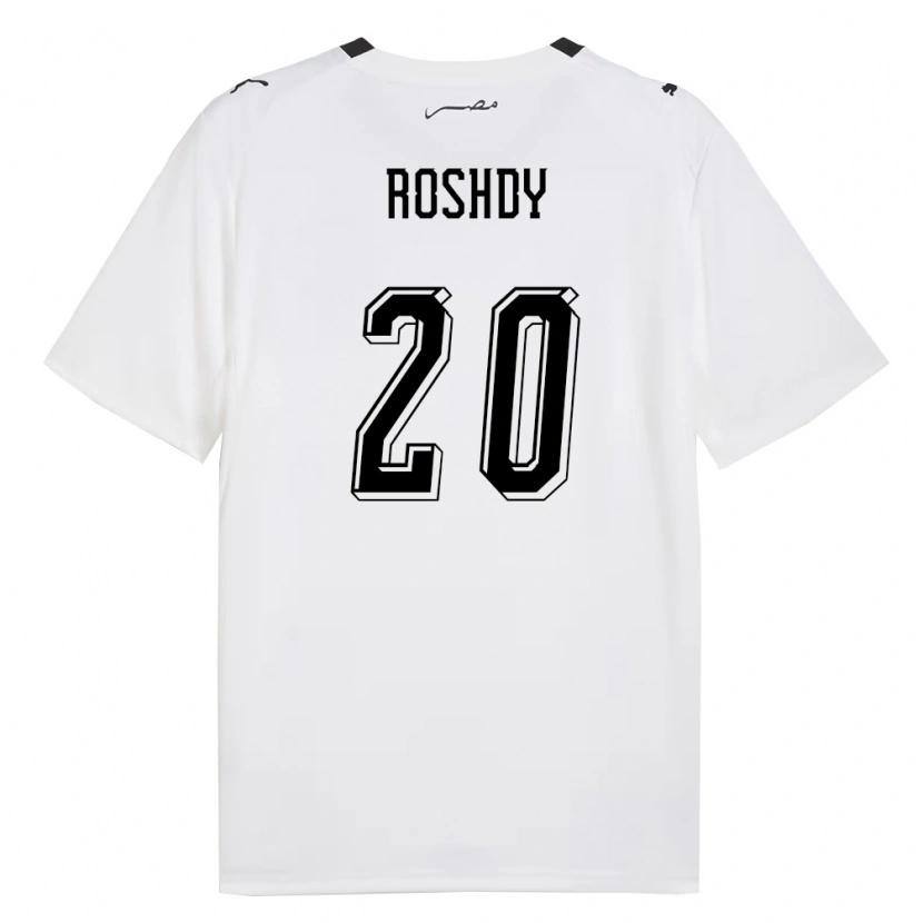 Danxen Dámské Egypt Anas Roshdy #20 Bílá Šedá Černá Daleko Hráčské Dresy 26-28 Dres