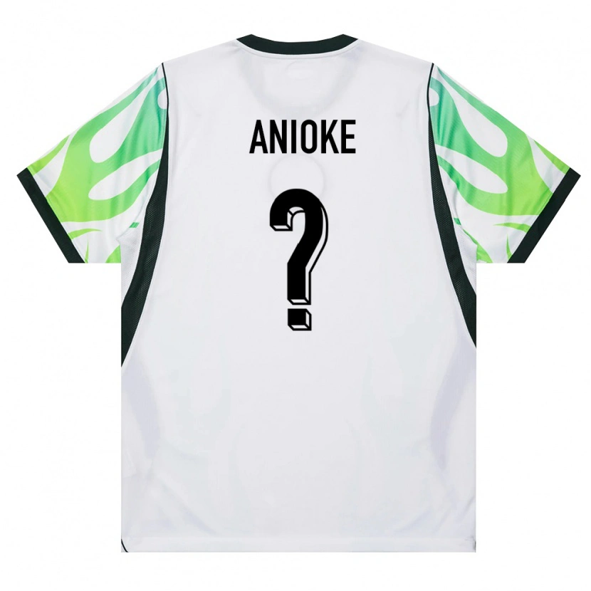 Danxen Dámské Nigérie Anthony Anioke #0 Bílá Zelená Daleko Hráčské Dresy 26-28 Dres